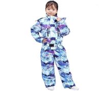 Vestes de ski 2021 Hiver Enfants One-Piece Suit Suis ski Chauche Saut-combinaison extérieur Veste de snowboard Boy Kids Suit1
