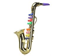 Toyes de aprendizaje Saxofón 8 Claves de color Los accesorios de simulación metálica tocan instrumentos de viento mini musical para niños Toy de cumpleaños 2211