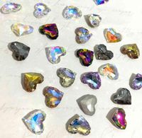 50pcs Shiny Love Diamond Art Pointedback Crystal Glue on Rhi...