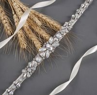 Fajas de boda ZMS384 Cinturón de faja de mujeres de lujo para vestir ópalo de lentejuelas plateadas de plata antiamádica de diamantes de imitación039s accesorios