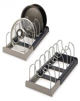 Andere Küchenspeicherorganisation Pot Rack Pan Organizer für Schrankhalter Pans S Deckel 10 Teiler Zubehör 221028
