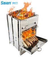 Camping Stove Wood Burning Stoves Potable Folding Stainless ...