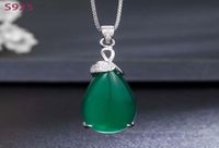 Pendants Natural Chrysoprase Genuine Real Pure Solid 925 Ste...