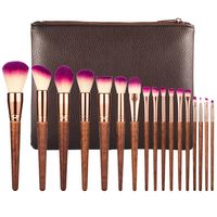 Profissionais de maquiagem de 17pcs Definir Moda Lip Powle Eye Kabuki Brush Kit Complete Cosmetics Beauty Tool com Case de couro Case286J