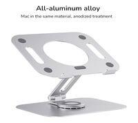Multiangle giratorio para laptop stand de escritorio elevador 360 altura de rotación de aluminio ajustable soporte para MacBook Pro Air Dell HP