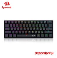 Redragon Dragonborn K630 RGB USB Mekanik Oyun Klavyesi Kırmızı Anahtar 61 Anahtar Kablolu Seyir Çıkarılabilir Cableportable Seyahat 220427