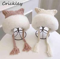 Caps Hats Winter Cute Cat Ears Girls Hats Solid Knitted Plus...