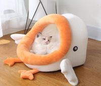 Camas de gato muebles casa de perros y cama cómoda perrera ultra suave cojín lavable invierno tibio de periódico gato cueva