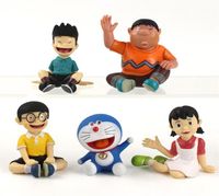 5pcsset Doraemon Figures 57cm Nobita Nobi Figure PVC Dolls Shizuka Minamoto Takeshi Goda Doranikov247L