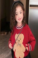 Sigtificati per bambini Pullover Girl Tops Boy Girls Abbigliamento classico Spaccatura Orso Bambini per neonati maglione Top con cappuccio Abbigliamento C Abbigliamento C