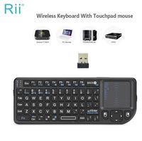 Teclados originais RII X1 24GHz Mini teclado sem fio inglês Os teclados do touchpad para Android TV BoxPcaptop 221012