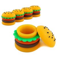 Süblimasyon kavanozları yenilik yaratıcı burger 5ml konsantre silikon depolama kabı Balmumu yağı merhem için kapak dab kutusu jar fy2441 ss1119