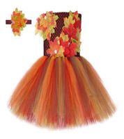 Girls Tutu Robe Automne Fairy Fall Maple Leaf Lave Halloween Come For Kids Birthday Party Thanksgiving Vêtements L220715