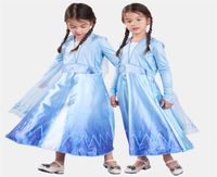 Halloween Kostüme Kinder Girls Snow Queen Cosplay Kleidung Mädchen Weihnachtsgeschenke ein Stück blaue Prinzessin Kleider Sets ganze BSS