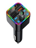 자동차 QC30 용 Bluetooth FM 송신기 키트 7 색 LED 백라이트 라디오 핸즈카 SD 카드 슬롯이있는 자동차 정장