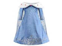 Girls Cosplay Dresses Queen Snowflake Cloak Dress Up Stage Performance Kids Clothes Snow Christmas Party Dress 310T 07269W