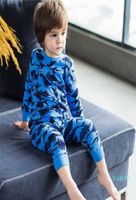 Детские мальчики девочки для сна, домашняя одежда 100 хлопковые мультипликационные динозавры пижамы для детей 211023