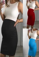 Annelik Elbiseleri Yaz Kolsuz Sıkılmayan Elbise Hamile Kadın Moda Kontrast Renk Dikiş İnce 2022 Vestidos