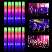 Parti Dekorasyonu 12/15/30/60 PCS Tezahürat Tüp Stick Sopa Çubukları Dolu renkli düğün köpük RGB LED için Koyu Işık