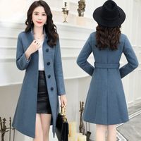 Casacos de trincheira feminina adicionam algodão grosso casaco de lã mulheres longas sobretocas casacos de inverno de outono roupas casuais de roupas casuais 221121
