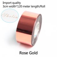 Rotoli da 3cm120 metri in oro rosa stamping foglio di carta calore trasferimento di carta dorata anodizzata per cuoio in pelle stamping
