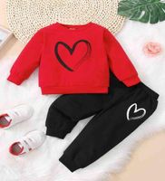 Baby Herzdruck Sweatshirt mit Joggers She012345675310874