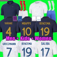 2022 Benzema Mbappe Futbol Jersey Griezmann Fransızca Gömlek Pogba Dembele Giroud Hernandez Varane Pavaro Kante 22 23 Maillot De Futbol Gömlek Erkek Kadın Çocuk Kit seti