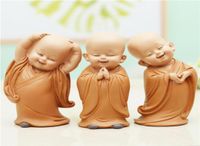 Munkdekoration Craftshome Decor Kungfu Monks Figur Bilprydnad Buddha Boy Accessories Figurer Tea Pet