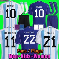 Hayranlar oyuncu versiyonu Argentinas futbol forması Dybala Martinez 2022 Maradona De Paul Futbol Gömlek 22 23 Erkek Kadın Çocuklar Çoraplarla Düzgün Setler Di Maria