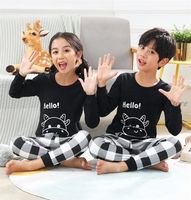 Pijama bebê menino menina pijama define a primavera coreana para crianças de roupas de sono para crianças cartoon cartoon de vaca noturna