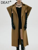 Women s Trench Coats DEAT Fashion Coat Laple Loose Double Br...