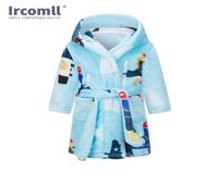 Pyjamas ircomll peignoir en flanelle pour enfants peignoir pour enfants pyjama pour filles garçon chaud à la maison chaude porte des robes