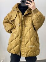 Mulheres de Parkas Janveny Winter Mulheres Ultra Light Puffer Jacket Moda Bolsões de tamanho grande feminino zíper casual solto pato quente 221121