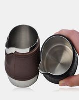 커피 냄비 증기 투수 우유 350ml 에스프레소 거품 컵 주전자 풀 꽃 카푸치노 221018