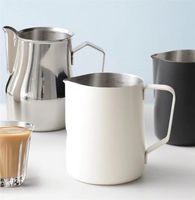 Kahve Potları 350 500ml 304 Paslanmaz Çelik Süt Köpüklü Sürahi Kupası İtalyan Latte Sanat Sürahi Espresso Kupalar Köpek Kupalar