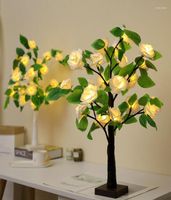 Night Lights LED Table Lamp Light Rose Flower Tree USB Decor...