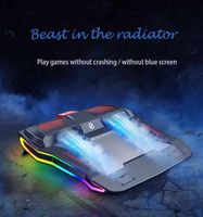 2020 새로운 게임 쿨러 RGB 노트북 스탠드 강력한 공기 흐름 조절 식 냉각 패드 1217 인치 노트북