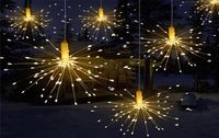 Garland güneş ışıkları açık havai fişek Noel gücü led ip bakır tel peri peri parti dekor lambası