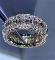 Joya de lujo de la marca Choucong 925 Sterling Silver relleno completo T Princess Cut White Topaz Cz Diamond Gemstones Party Moissanite Women9804133