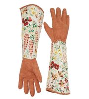 1 par de guantes de jardinería con estampado floral de cuero falso Guante de manga larga Mujeres Nonslip Cleaning Mitten 201021