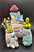 실리콘 곰팡이 3D 소녀 라이딩 북극곰 화분 수지 석고 캔들 콘크리트 크리스탈 에폭시 도구 DIY 수제 공예품 Decoratio 2