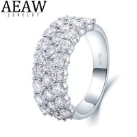 Solitaire Ring Aeaw Luxury Center 2.8ctw DF Color VVS Banda de compromiso para hombres Solid White Gold S925 o S925 Silver Ring 221121
