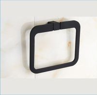 Banheiro preto toalha quadrada ringwall montagem decorativa toalha anel de toalha anel de toalha de mão j15518