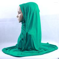 Sciarpe 200x120 cm marca a maglia a maglia a maglia czech rinostone musulmano hijab maestro di lusso a striscia a strisce rugose avvolgenti