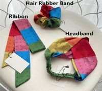 3 Stile elastische Haarbänder Farben Patchwork Pferdeschwanzhalter Stirnband Ladies Mädchen Haarbänder Ornamente Chiffon Accessoire210H