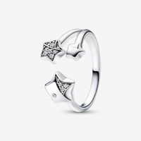 925 Sterling Silver Wedding Rings Star New DIY fit Pandora D...