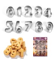 Number Cookie Cutters Molds Set Number Biscuit Baking Number...