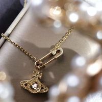 Pinnircon Anhänger Saturn Halskette für Frauen Gold Mens Kette exquisit luxuriöser Planet Pin Halskette Mode Diamant eingelegt 925 Sterling Silber