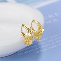 Brincos de argola bohemia étnica adorável com pequenas estrelas de pentagrama huggies dourados encantando jóias de piercing feminino criativo
