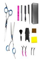 Tesoura de cabelo 15 PCs Corte Kit de corte de cabelo profissional com tesoura para barbeiro Salon Home